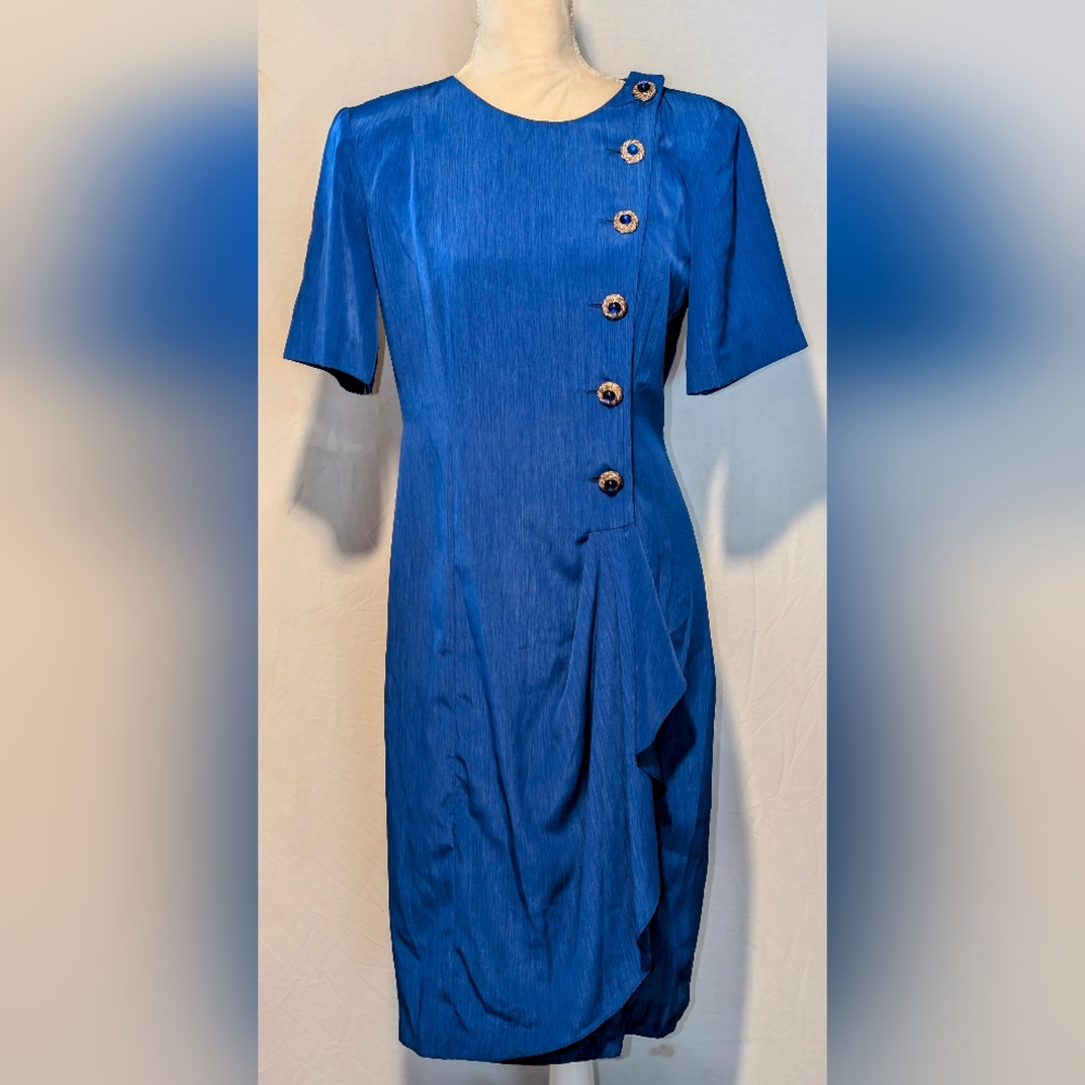 Women's Petite Focus dress. Sz.6P. Like New. Blue Excellent condition.